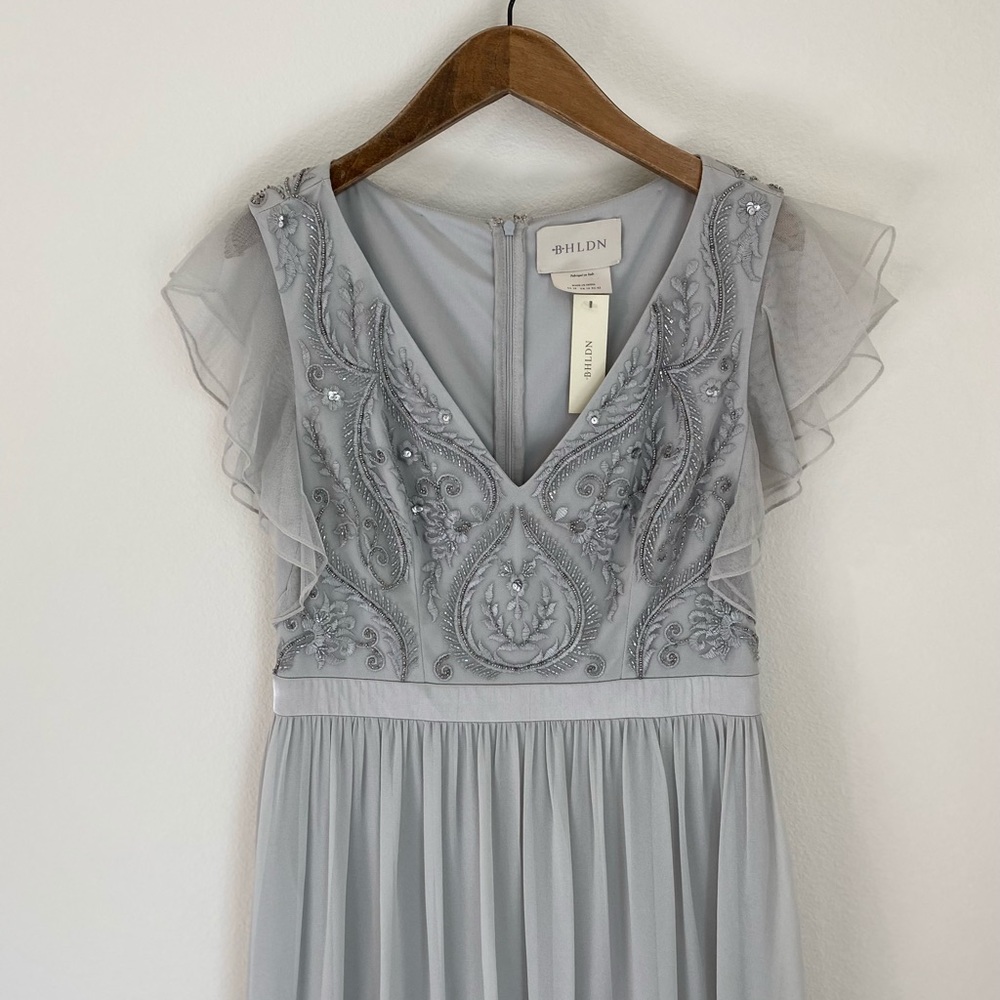 BHLDN Anthropologie Gray Maxi Bridesmaids - Sz 10